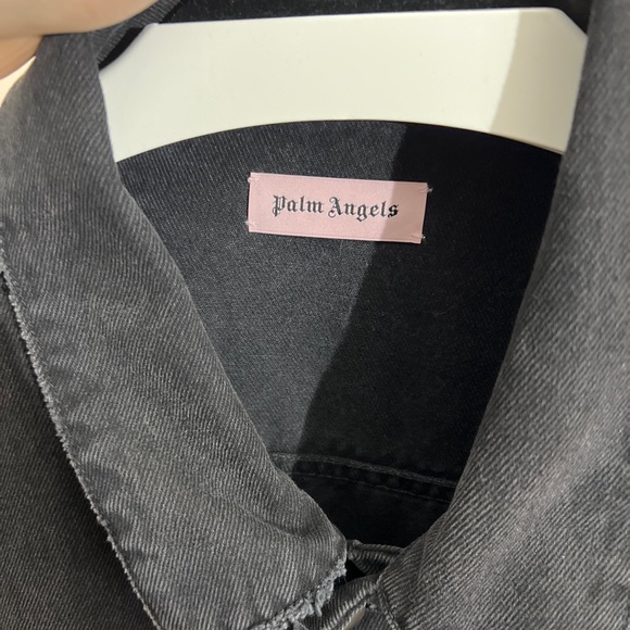 PALM ANGELS HEART PRINTED BLACK DENIM JACKET - Picture 3 of 5